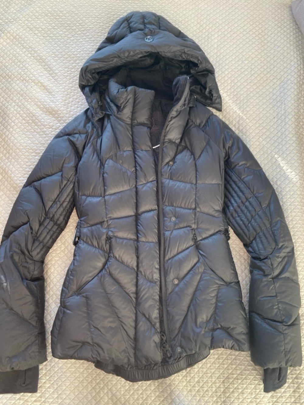 lululemon athletica Black Quilted Hooded Puffer Coat